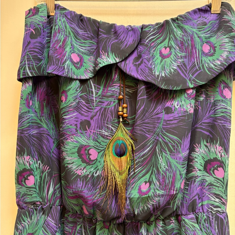 Elegant Purple and Green Maxi Dress